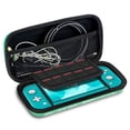 thumbnail image 2 of SHAR Portable Storage Case (Green Leaf) for Nintendo Switch lite models Durable Hard Shell Game Storage Handbag Portable Travel Bag PU Bag, 2 of 5