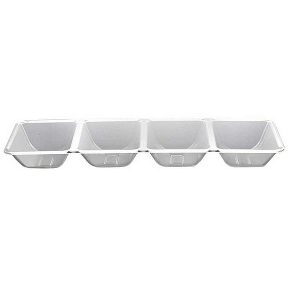 1 - Party Essentials 4 Compartment Rectangular Tray - Clear