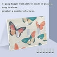 thumbnail image 3 of Yayeee Toggle Light Switch Wall Plate 3-Gang 6.37"x4.48" Decorative Outlet Cover, Colorful Butterflies, 3 of 7