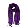 thumbnail image 4 of Sakkas 70" x 28" Paisley Self-Design Pashmina Shawl / Wrap / Stole - Dark Plum - One Size, 4 of 4