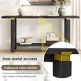 thumbnail image 4 of GZXS Contemporary Narrow Console Table for Hallway, Entryway, or Behind Couch, 2-Tier Storage Sofa Table with Pine Wood Legs and Metal Accent, Black, 4 of 10