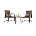 thumbnail image 5 of Topcobe 3 Pieces Patio Furniture Set, Patio Rattan Coffee Table Set with Quick Dry Lumbar Pillows, 5 of 7