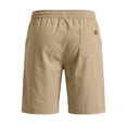 thumbnail image 7 of Smsaxvxz Mens Cotton Dress Shorts Business Breathable Drawstring Elastic Waist Chino Casual Shorts with Pockets Khaki L, 7 of 7