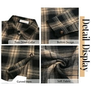 Fantaslook Plaid Flannel Shirts for Women Oversized Long Sleeve Button Down Shirts Blouses Tops