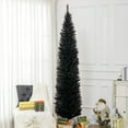 thumbnail image 2 of GVN Christmas Tree, Modern Christmas Tree,8ft Unlit Pencil Artificial Christmas Tree with Realistic Branches and 618 Tips, Plastic Base, Black, 2 of 6