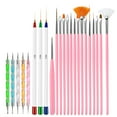 thumbnail image 1 of Graflsoa Pink Nail Art Brush Set with 23 Pieces, Nylon Fiber & Wood Handles, Multi-Color Options for Creative Nail Designs, 1 of 6