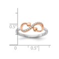 thumbnail image 2 of 14K White and Rose Gold Infinity Heart Ring with Accent Diamonds, 2 of 6