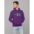 thumbnail image 2 of Alien Peace Trio Emoji - Futuristic Symbol Art Design Men's Hoodie, 2 of 4