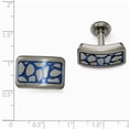 thumbnail image 2 of Finest Gold Edward Mirell Titanium Blue Anodized Brushed Cufflinks, 2 of 2