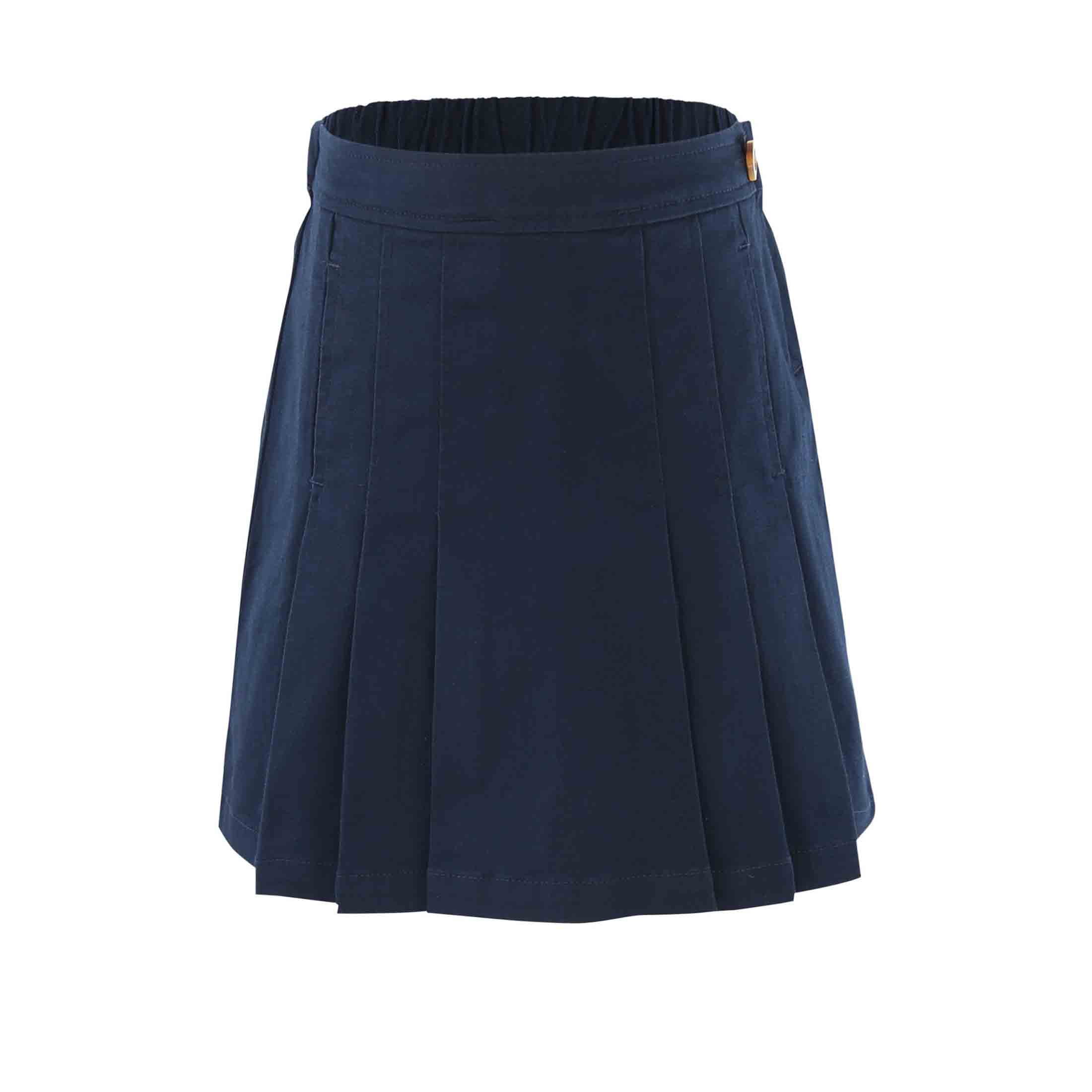 Bienzoe Girl's Cotton Stretchy School Uniforms Pleated Skirt Navy 6 ...