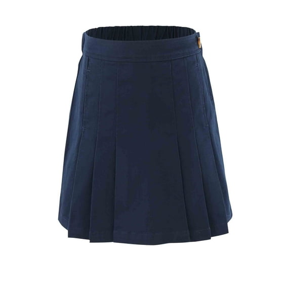 Bienzoe Girl's Cotton Stretchy School Uniforms Pleated Skirt Navy 4