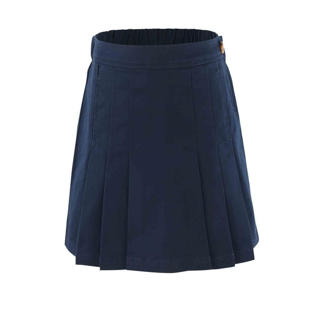 Bienzoe Jupe Plissée d'Uniforme Scolaire en Coton Extensible pour Fille Bleu Marine 10