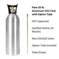 thumbnail image 4 of New 20 lb. Aluminum CO2 Cylinder with CGA320 Valve and Siphon - Carbon Dioxide Tank, 4 of 5