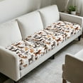 thumbnail image 3 of COEQINE Stretch Couch Cushion Cover Fitted Sectional Sofa Slipcover with Elastic Bottom Armchair Couch Cover Replacement Furniture Protector, 3 Pieces, Cute Dog Paw Print, 3 of 8