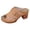Brown, variant on Women's Vintage Platform High Heels Mules Slip on Dressy Sandals Classic Geometric Buckles Leather Open Peeptoe Chunky Block Heeled Dress Slides for Ladies Black Size 7