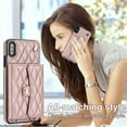thumbnail image 3 of for iPhone X/XS Back Case, Luxury Ultra Slim Shockproof PU Leather Card Slots Kickstand Magnetic Snap Shoulder Strap & Wristlet RFID Blocking Phone Cover for iPhone X/XS, Rosegold, 3 of 9