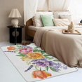 thumbnail image 3 of Flower Rugs for Girls Bedroom - 4x5 Rug - Floral Rug - Botanical Peony Spring Area Rug - Girls Colorful Rugs - Watercolor Flower Carpet, 3 of 7