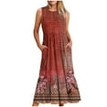 thumbnail image 1 of Robes pour Femmes Robe Sans Manches à Col Rond Imprimée, 1 of 8
