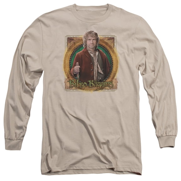 The Hobbit Mr. Baggins Long Sleeve Adult 18/1 T-Shirt -Sand