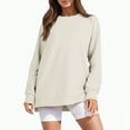 thumbnail image 3 of Godom Sweatshirt for Women Long Sleeve Crewneck Tops Oversized Casual Pullover Shirts with Side Zipper, 3 of 7