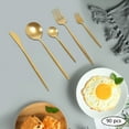 thumbnail image 3 of Dwellnix Luxury Stainless Steel 90-Piece Flatware Set, Titanium Plated Gold Finish, Dinner Forks, Knives, Spoons, and Teaspoons for Large Gatherings and Celebrations, 3 of 10