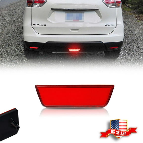 GTINTHEBOX Red Lens Rear Bumper Reflector Tail Brake LED Lamp For 2014-2018 Nissan Rogue Murano