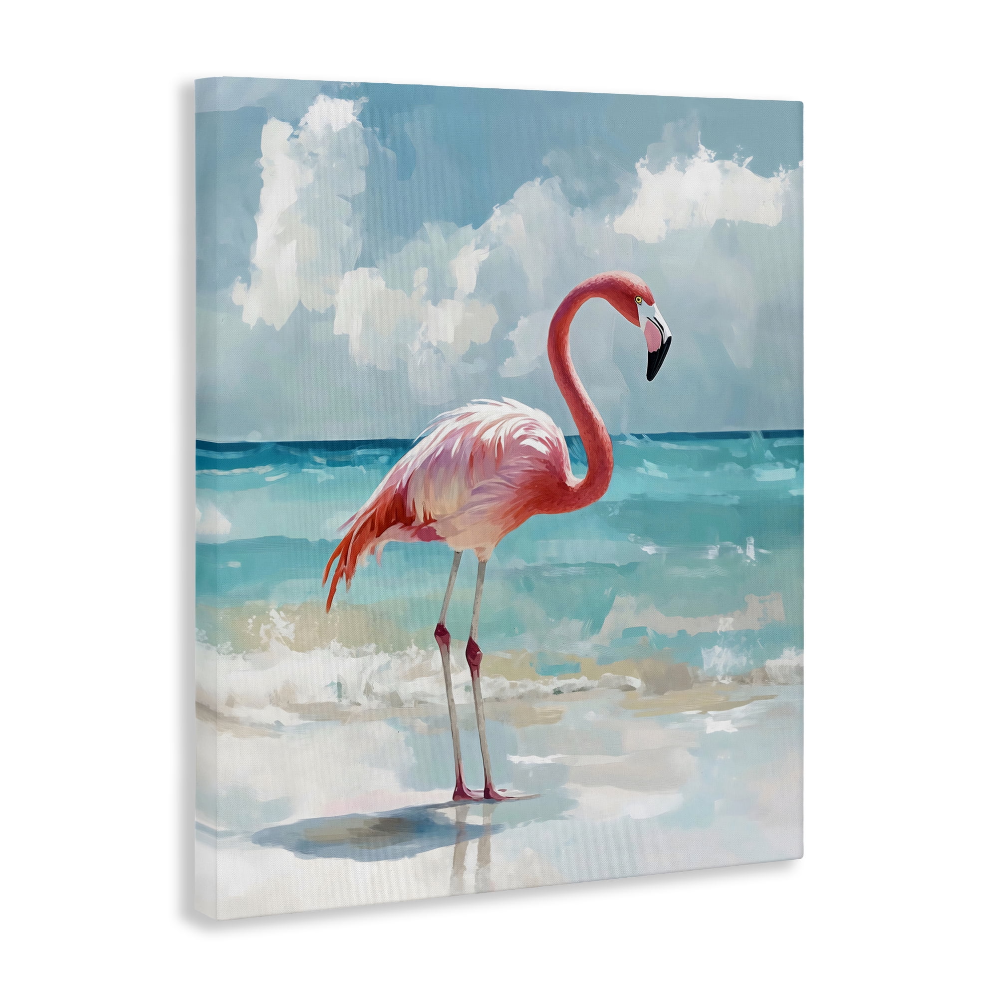 Stupell Industries Flamingo At Shore Canvas Wall Art, design by The Prints Vibe