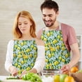thumbnail image 3 of Yellow Lemon Flowers LightBlue Pattern Apron-Garden Aprons for Women with Pockets-Cotton Linen Waterproof Kitchen Cooking Gardening Aprons Adjustable for Kitchen,Cooking,BBQ and Salon 33x27 Inch, 3 of 7