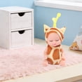 thumbnail image 5 of Mini Sleeping Baby Doll Toys, Soft Vinyl Doll Toys, Soothing Emotional Comfort Toys, Cute Cartoon Design Toys, Portable Desktop Decor Toys, Kids Pretend Play Small Gift Toys, 5 of 6