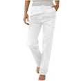 thumbnail image 2 of Sevevn Women's Work Pants Mid Rise Relaxed Straight Leg Cargo Casual Trousers With Multi Pockets White M Spring Tops for Women, 2 of 7