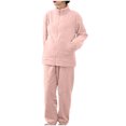 thumbnail image 6 of Giftesty Womens Winter Clothes Women's Warm Plush Thickened Pajama Set Zipper Pocket Home Suit Set, 6 of 6