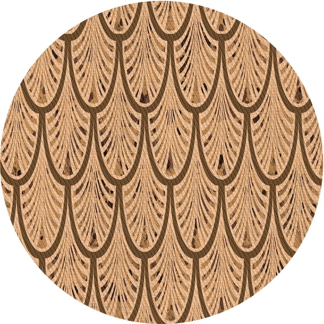 Ahgly Company Tapis d'Intérieur Lavables en Machine, Ronds, Transitionnels, Orange Jaune, Ronds de 5 Pi