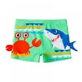 thumbnail image 4 of GYRATEDREAM Toddler Kid Boys Swimming Trunks Cartoon Shark Crab 3D Print Swimwear Shorts, 4 of 5