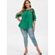 thumbnail image 4 of Grupo abierto de encaje de hombro curvo Hem más el tamaño de la blusa Rosegal Blusas Tallas Grandes, 4 of 5