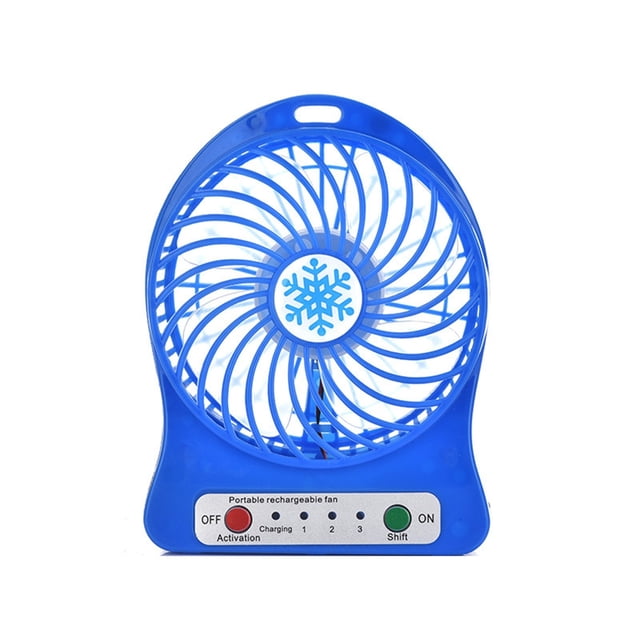 Klonfd Snowflake Mini Desk Fan USB Rechargeable 3 Speed Quiet Fan Portable Fan With Strong Airflow For /Home