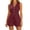 Wine, variant on Qingpeng Womens Two Piece Sets Sleeveless V Neck Button Down Tank Tops and Shorts Business Casual Office Work Fashion Outfits
