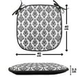 thumbnail image 4 of Damask Chair Seating Cushion, Damask Pattern Tiles Interchangeable Retro Nostalgic Modern Baroque Stencil Art, Soft Seat Pads for Office with Anti-slip Backing, 16"x16", Black White, by Ambesonne, 4 of 7