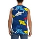 thumbnail image 4 of Balery Cartoon Shark Camisetas sin mangas para hombre, absorbe la humedad y protege contra el mal olor.-Medium, 4 of 7