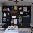 thumbnail image 5 of Plethoria Home Black 4 Piece Living Room Set with 4 Bookcases, 5 of 7