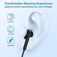thumbnail image 2 of USB C Headphones Wired Compatible for iPhone 17 16 15, Type C Wired Earphones Ergonomic In-Ear Stereo Headphones Earbuds with Mic&Remote Control Noise Cancelling Compatible for Samsung Android, Black, 2 of 7