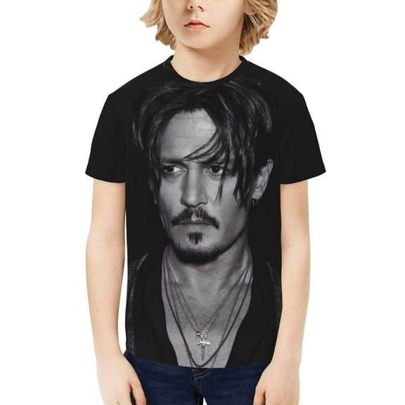 Johnny Depp Kids T-Shirt 3d Printed Graphic T-Shirts Boys And Girls Short Sleeve Shirts For Youth Kids X-Small