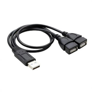 ELECTOP USB 2.0 Female to Male Splitter Cable, USB A Male to Dual USB  Female Jack Y Splitter Charging Cable(One Port for Data Transfer)