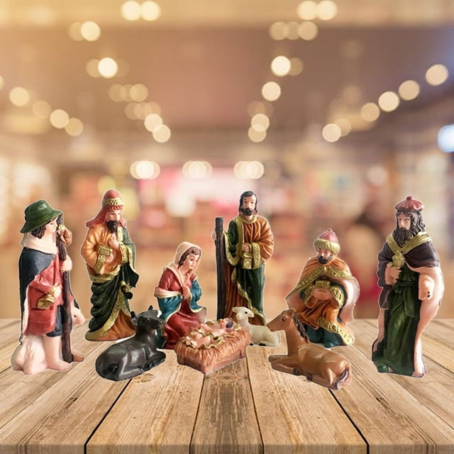 10x Natividad Set Decoración Figurita Niño Jesús Nacimiento de Jesús Estatua Escultura de Pintado de par perfke estatuilla del nacimiento de jesus
