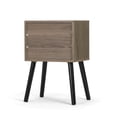 thumbnail image 5 of Topcobe Minimalist Night Stand for Bedroom Living Room w/ Splayed Legs, 2 Pack Modern Design Lamp Table for Home Office Hotel, Portable Bedside End Table for Dorm Small Spaces w/ Shelf & Drawer, Brown, 5 of 11