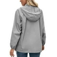 thumbnail image 4 of Imperméable Léger pour Femmes Vestes de Pluie Pliables Coupe-Vent à Capuche (Noir m), 4 of 6