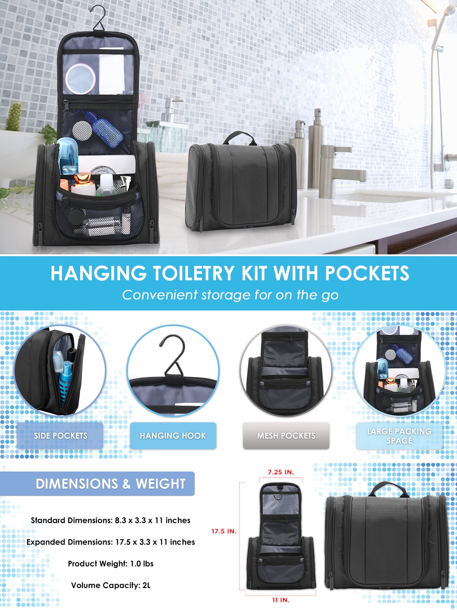 american tourister hanging toiletry bag
