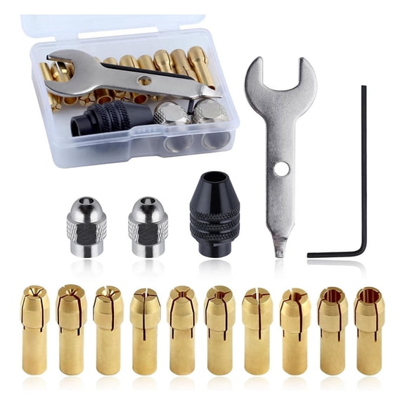 15PCS Drill Chuck Collet Set Rotary Nuts 0.5-3.2mm Shank Replacement 4486 Tool Change Accessory