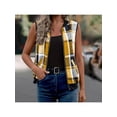 thumbnail image 5 of Zynoxe Women's Plaid Vests With Side Pockets Fashion Zip Up Vests for Women Classic Stand Collar Sleeveles Jackets Soft Lightweight Fall Winter Casual Gilet Jacket 2XL, 5 of 7