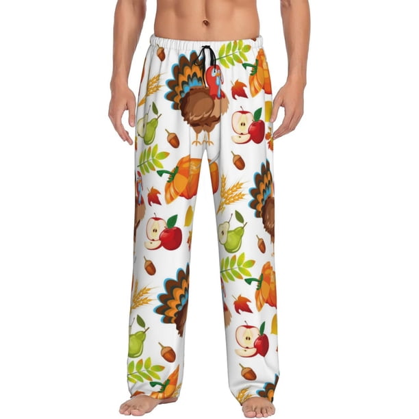 Fotbe Pantalones de Pijama para Hombre, Pantalones de Dormir, Pantalones de Casa con Cintura Ajustable y Bolsillos-Small