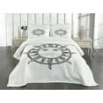thumbnail image 3 of Ambesonne Sun Quilted Bedspread Set 3 Pcs, Ornamental Design, King Size, Black White, 3 of 5